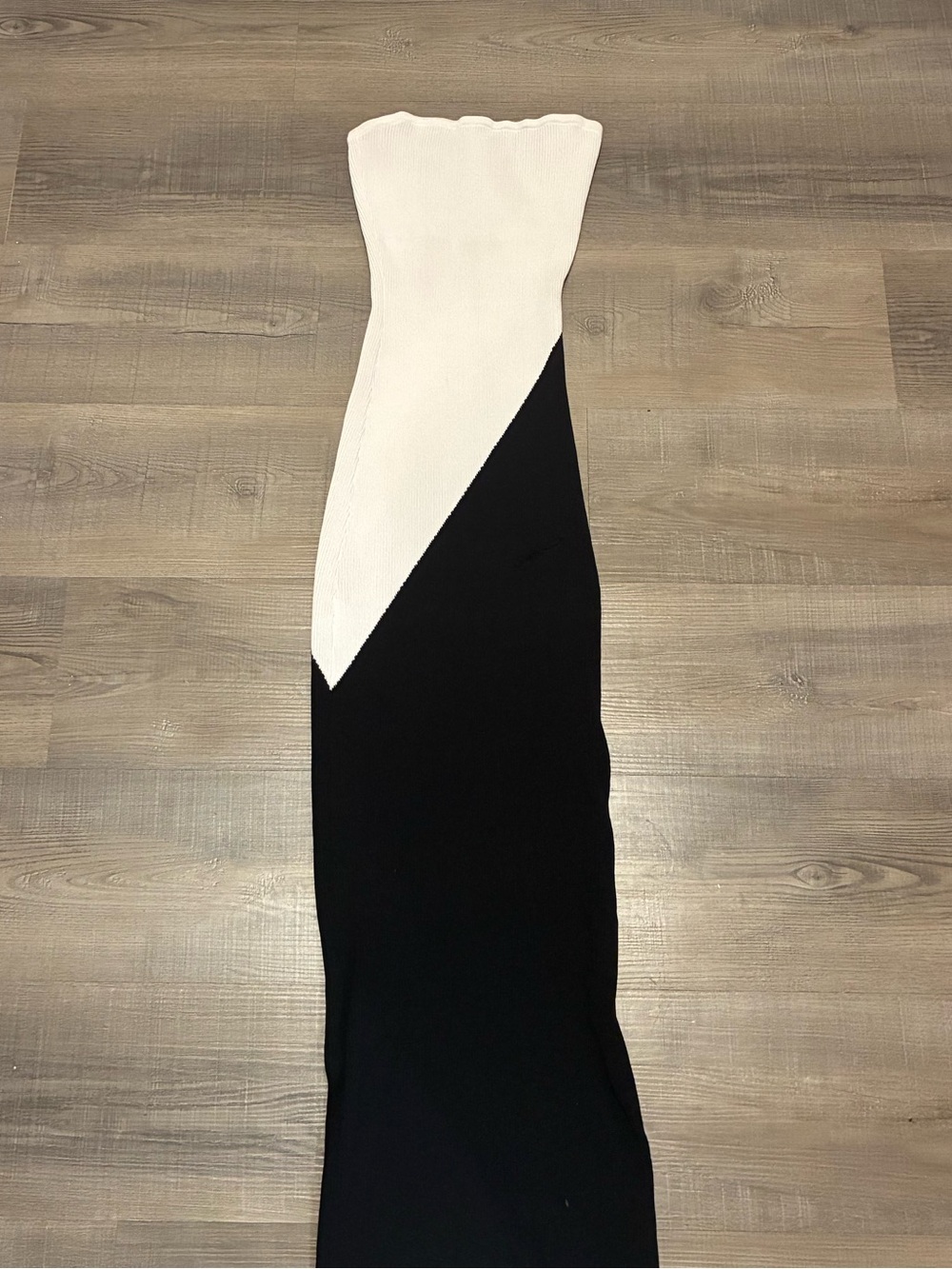 Meshki Strapless Two-Tone Black & White Maxi Dress - Picture 2 of 4